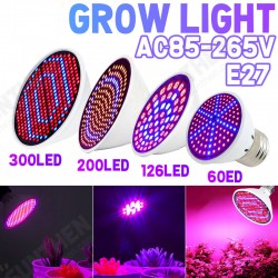 E27 60/126/200/300LED Grow Light Bulb Indoor Plant Hydroponic Flower Veg Lamp 85-265V E27 60/126/200/300LED Grow Light Bulb Indoor Plant Hydroponic Flower Veg Lamp 85-265V