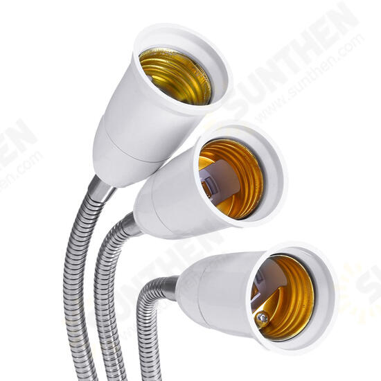 E27 Three Heads Bulb Adapter Lampholder Socket Clip With Switch for Grow Plant Light Bulb