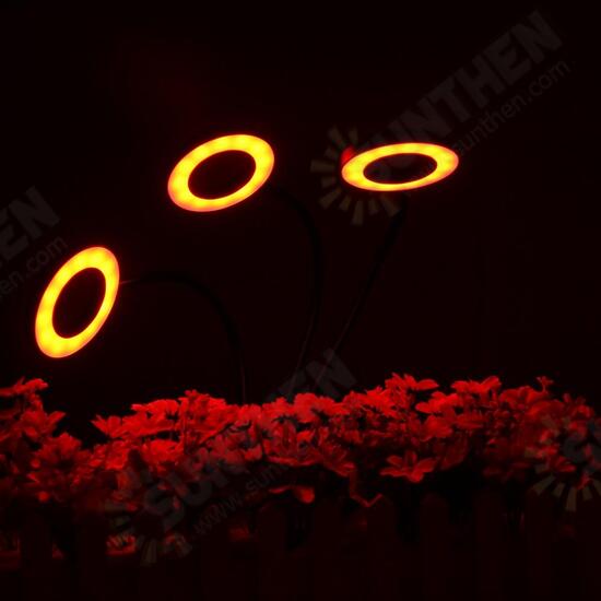 USB 18W 3Heads Clip-on Grow Light Dimmable Timing Plant Lamp for Indoor Flower DC5V