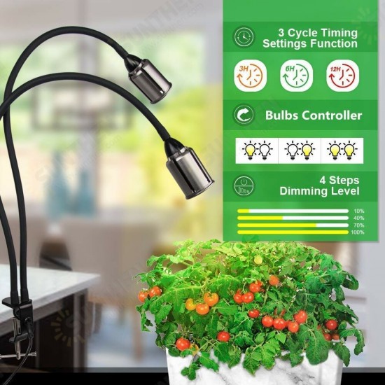 Yellow Light Full Tube Enough Double-headed Three-Speed Five-speed Dimming LED Plant Light