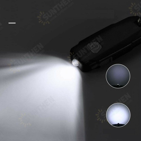 2 Pack Mini Led Lights, Portable USB Rechargeable Ultra Bright Keychain Flashlight with 2 Level Brightness Key Ring Torch