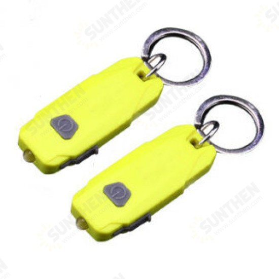 2 Pack Mini Led Lights, Portable USB Rechargeable Ultra Bright Keychain Flashlight with 2 Level Brightness Key Ring Torch