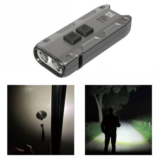 TIP SE 700LM P8 Dual Light LED Keychain Flashlight Type-C Rechargeable QC Every Day Carry Mini Torch