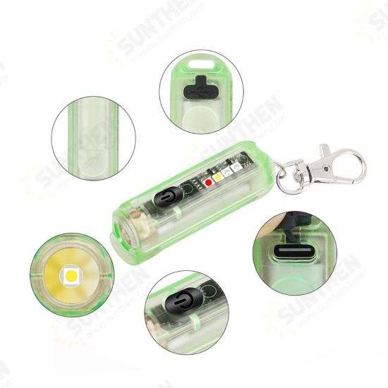 M600 LH351B LED Keychain Flashlight With RGB Color Light & Clip Strong Light Type-C Rechargeable EDC Mini Torch Portable Clip Lamp M600 LH351B LED Keychain Flashlight With RGB Color Light & Clip Strong Light Type-C Rechargeable EDC Mini Torch Portable Clip Lamp