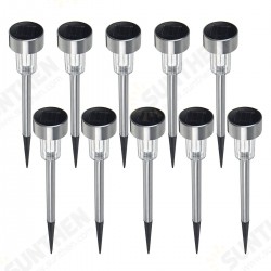 10PCS Stainless Steel Solar Powered LED Lawn Light Outdoor Home Garden Decorative Lamp 10PCS Stainless Steel Solar Powered LED Lawn Light Outdoor Home Garden Decorative Lamp