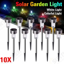 10PCS Stainless Steel Solar Powered LED Lawn Light Outdoor Home Garden Decorative Lamp 10PCS Stainless Steel Solar Powered LED Lawn Light Outdoor Home Garden Decorative Lamp