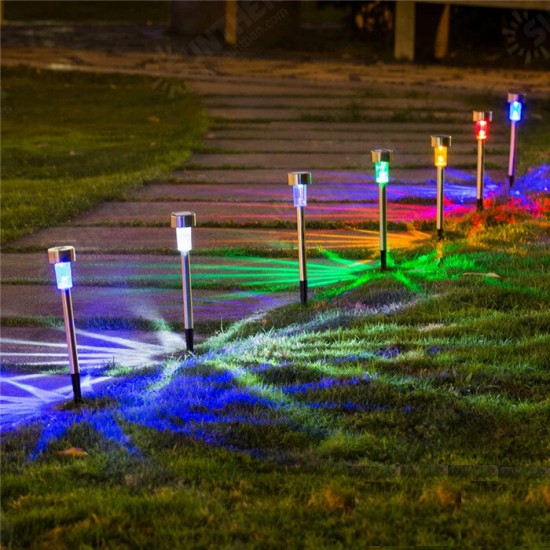 10Pcs RGB LED Solar Garden Lights Solar Landscape Pathway Lights Solar Lawn Lamps Waterproof IP65 For Patio Yard Path Walkway Decor Solar Lamp