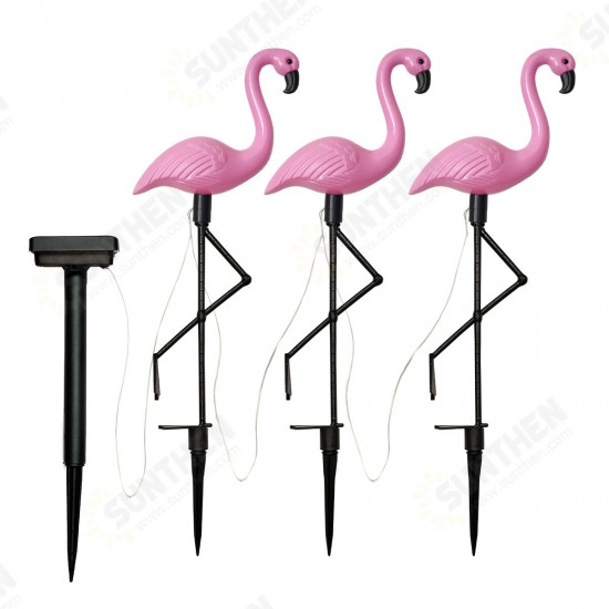 1/3Pcs Pink Flamingo Lawn Patio Yard Walkway Garden Stake Landscape Path Solar