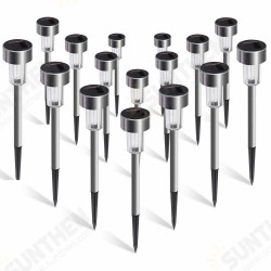 16pcs LED Solar Stainless Steel Lawn Lamps Garden Outdoor Landscape Path Light 16pcs LED Solar Stainless Steel Lawn Lamps Garden Outdoor Landscape Path Light