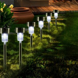16pcs LED Solar Stainless Steel Lawn Lamps Garden Outdoor Landscape Path Light 16pcs LED Solar Stainless Steel Lawn Lamps Garden Outdoor Landscape Path Light