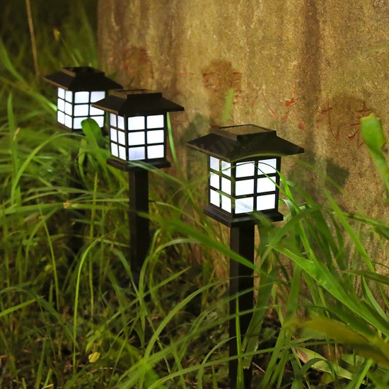 2 Pack Solar LED Lawn Lights Pathway Lights Set Outdoor Yard Garden Walkway Landscape Lamp