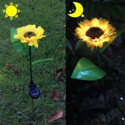 2 Pcs Sunflower Outdoor Solar Power LED Flower Light Waterproof Chrysanthemum Flower Stake Lamp Home Garden Yard Lawn Path Decor 2 Pcs Sunflower Outdoor Solar Power LED Flower Light Waterproof Chrysanthemum Flower Stake Lamp Home Garden Yard Lawn Path Decor