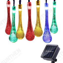 21.3ft 30LEDs Outdoor Solar String Lights Waterproof Waterdrop Colorful Decor 21.3ft 30LEDs Outdoor Solar String Lights Waterproof Waterdrop Colorful Decor