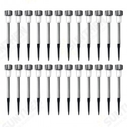24PCS LED Solar Lawn Path Light Stainless Steel Waterproof Garden Landscape Lamp for Home Street Decor 24PCS LED Solar Lawn Path Light Stainless Steel Waterproof Garden Landscape Lamp for Home Street Decor