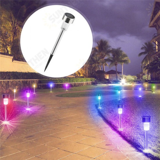 24PCS LED Solar Lawn Path Light Stainless Steel Waterproof Garden Landscape Lamp for Home Street Decor