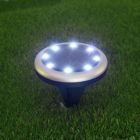 2Pcs Soalr Garden Light Lawn Lamp Outdoor Disk Light Lawn Lights Garden Pathway Decoration Waterproof Solar Lamp Ground Light