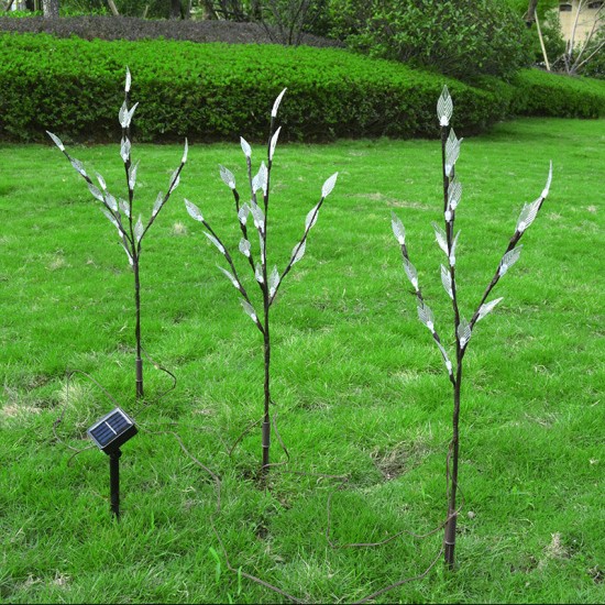 3PCS LED Solar Powered Lawn Light Tree Branches Ground Lamp Outdoor Garden Yard Lighting Decoration