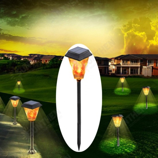 3W Solar Powered 12 LED Flame Lawn Light Outdoor Waterproof IP65 Garden Path Torch Lamp