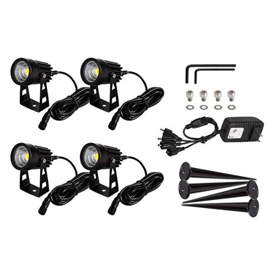 4 in 1 COB LED Outdoor Landscape Spot Flood Light AC85-265V Waterproof for Lawn Pathway