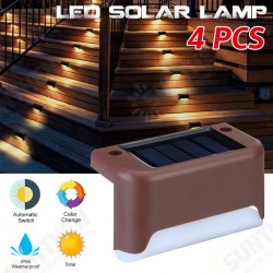 4PCS LED Solar Path Stair Lamp Outdoor Waterproof Wall Lawn Light for Garden Home 4PCS LED Solar Path Stair Lamp Outdoor Waterproof Wall Lawn Light for Garden Home