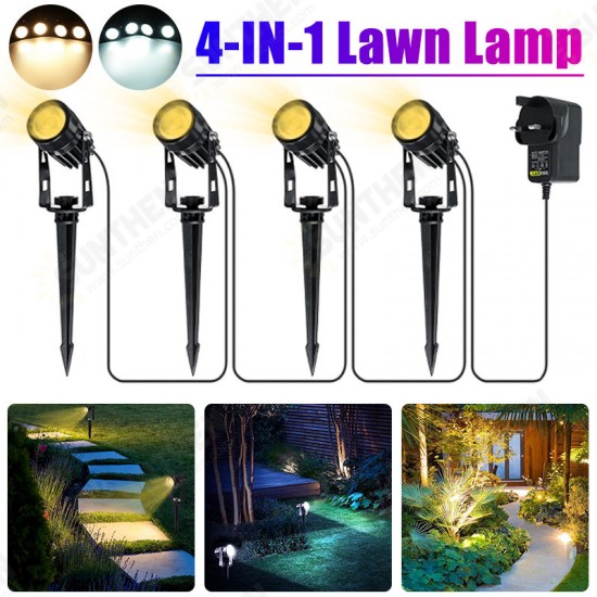 4Pcs LED Lawn Light Outdoor Garden Pathway Spotlights Landscape Lamp Waterproof