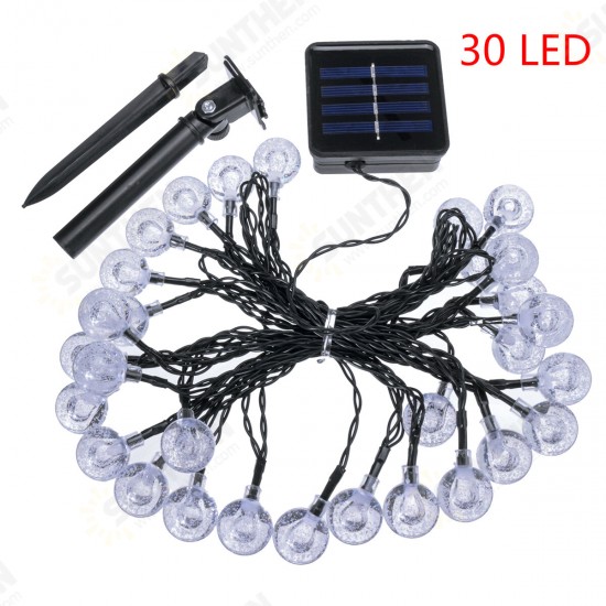 6.5M 30 LED Solar String Ball Lights Outdoor Waterproof Warm White Garden Christmas Tree Decorations Lights