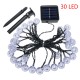 6.5M 30 LED Solar String Ball Lights Outdoor Waterproof Warm White Garden Christmas Tree Decorations Lights