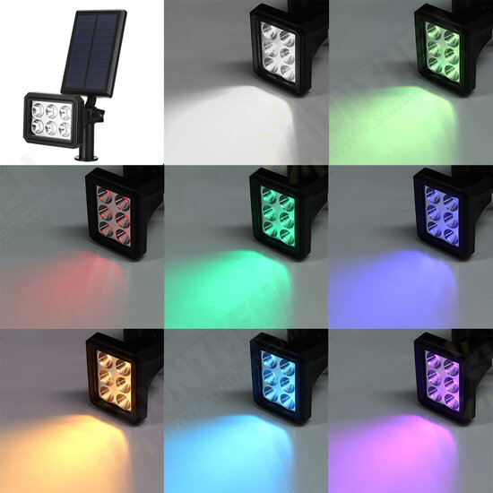 6LED Solar Power Light RGB/Warm/White Light Spotlight Outdoor Garden Security Pathway Lawn Wall Lamp