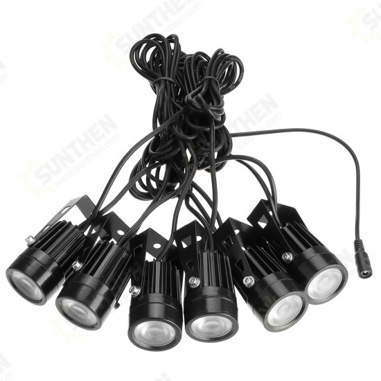 6Pcs RGB LED Garden Spike Lights Outdoor Spotlights Landscape Lamp Remote