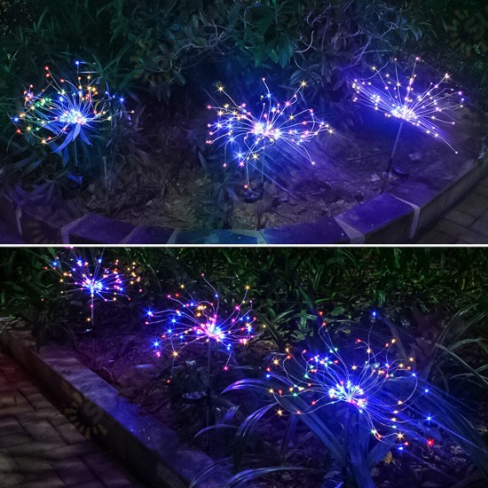 [90/120/150 LEDs] 1/2Pcs Solar Light Outdoor Waterproof Solar Garden Light Lawn Lawn Lights Landscape Lamp Christmas Light