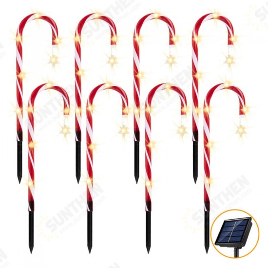 LED Candy Star Crutch Lamp Solar Lawn Lamp Outdoor In-Ground Lights Tree Crutch Lamp Decor