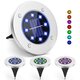 Colorful Conversion LED Lawn Lights RGB Solar Stainless Steel 8LED Underground Light Garden Lawn Decoration Plug-in Light Rainproof