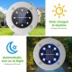 Colorful Conversion LED Lawn Lights RGB Solar Stainless Steel 8LED Underground Light Garden Lawn Decoration Plug-in Light Rainproof