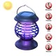 Electric Fly Zapper Mosquito Insect Killer UV LED Purple Tube Light Trap Pest Solar IP65 Working 8 Hours 600mAh Repeller Camping Lawn Outdoor/Indoor