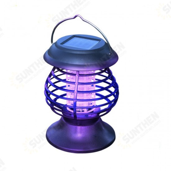 Electric Fly Zapper Mosquito Insect Killer UV LED Purple Tube Light Trap Pest Solar IP65 Working 8 Hours 600mAh Repeller Camping Lawn Outdoor/Indoor