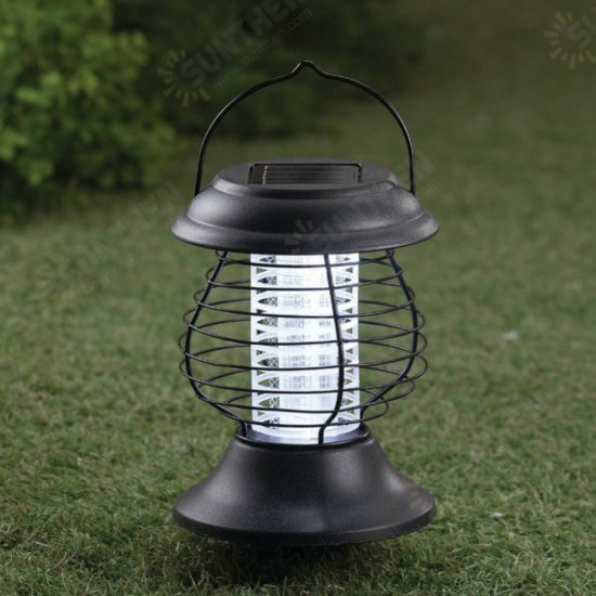 Electric Fly Zapper Mosquito Insect Killer UV LED Purple Tube Light Trap Pest Solar IP65 Working 8 Hours 600mAh Repeller Camping Lawn Outdoor/Indoor