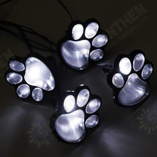 LED Cat Claw Print Solar Lawn Lights Dog Cat Puppy Animal Garden Lights Lamp for Pathway Lawn Yard Outdoor Decorations