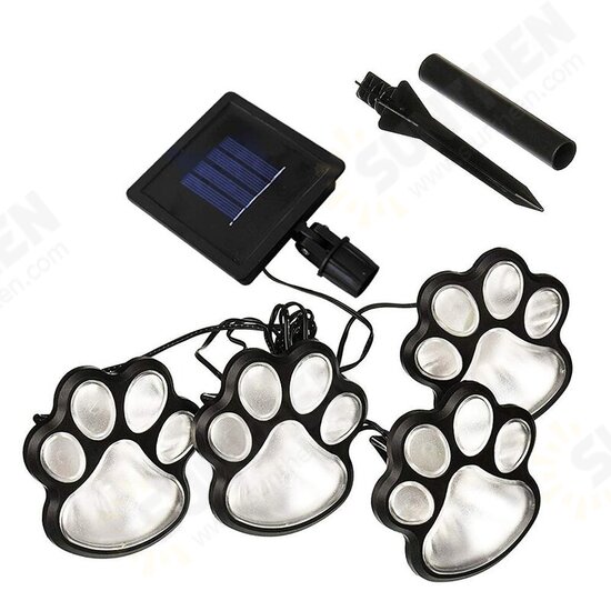 LED Cat Claw Print Solar Lawn Lights Dog Cat Puppy Animal Garden Lights Lamp for Pathway Lawn Yard Outdoor Decorations