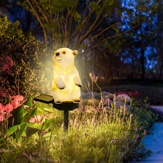 LED Solar Bear Lawn Light Waterproof Outdoor Garden Yard Path Landscape Lamp