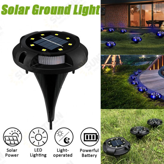 LED Solar Disk Buried Lawn Light Outdoor Garden Under Ground Waterproof Patio Lamp