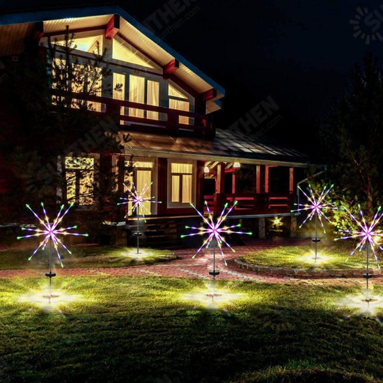 LED Solar Firework Light Remote Control Outdoor Meteor Horse Lamp Garland IP65 Waterproof String Lights Garden Lawn Street Decor Christmas