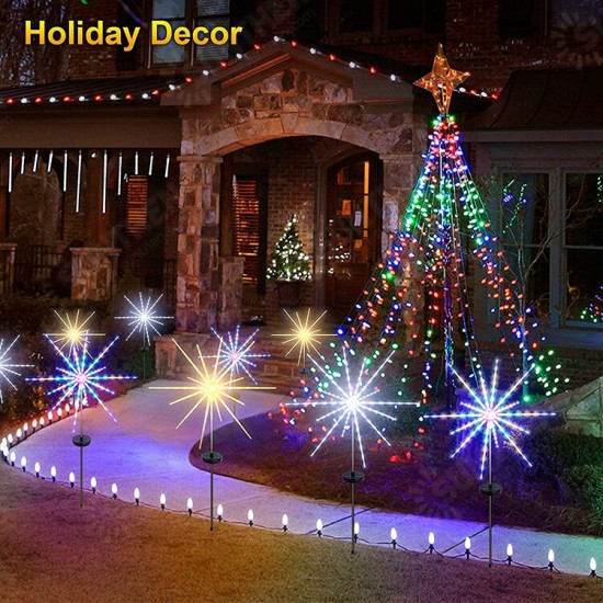 LED Solar Firework Light Remote Control Outdoor Meteor Horse Lamp Garland IP65 Waterproof String Lights Garden Lawn Street Decor Christmas