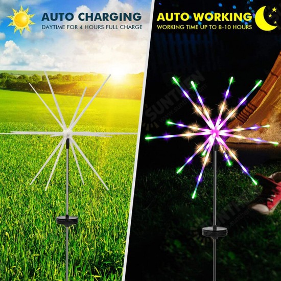 LED Solar Firework Light Remote Control Outdoor Meteor Horse Lamp Garland IP65 Waterproof String Lights Garden Lawn Street Decor Christmas