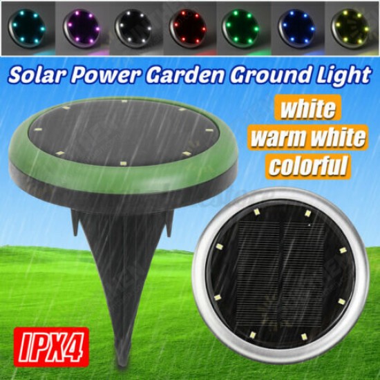 LED Solar Ground Stake Lights Garden Lawn Lamp Pathway Energy-saving Waterproo