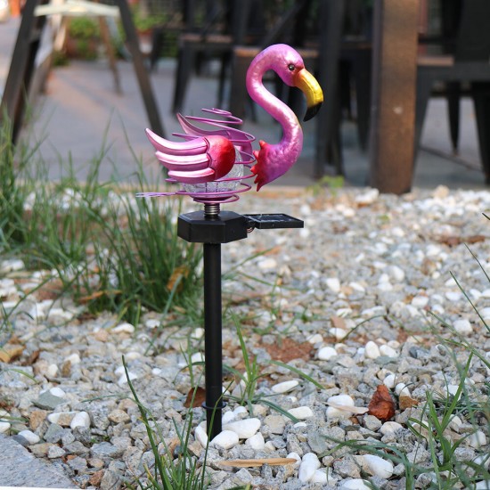 LED Solar Powered Ground Lawn Light Flamingo Bird Spring Stick Lamp Outdoor Garden Yard Decoration