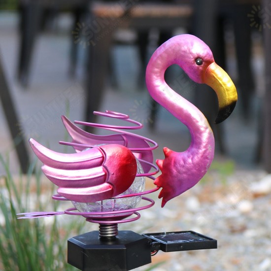 LED Solar Powered Ground Lawn Light Flamingo Bird Spring Stick Lamp Outdoor Garden Yard Decoration