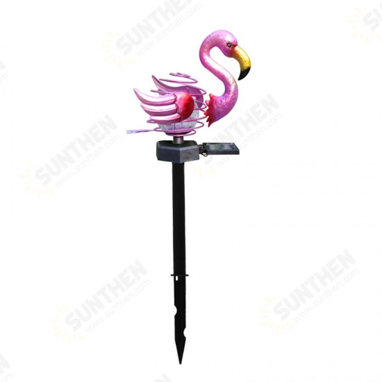 LED Solar Powered Ground Lawn Light Flamingo Bird Spring Stick Lamp Outdoor Garden Yard Decoration