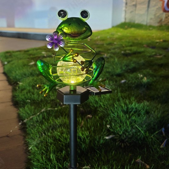 LED Solar Powered Lawn Light Frog Ground Plug Spring Lamp Outdoor Garden Yard Landscape Decoration