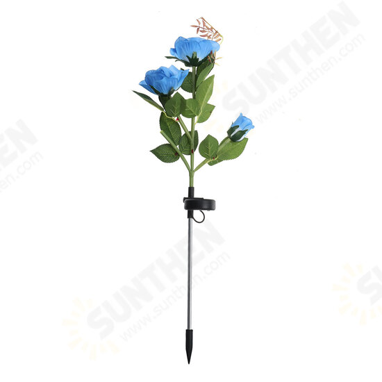 LED Solar Rose Flower Lawn Light Outdoor Garden Stake Lamp Landscape Path Yard Lamp Decor