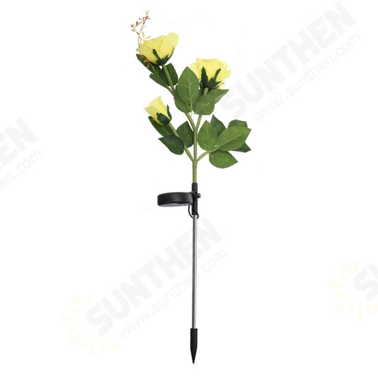 LED Solar Rose Flower Lawn Light Outdoor Garden Stake Lamp Landscape Path Yard Lamp Decor